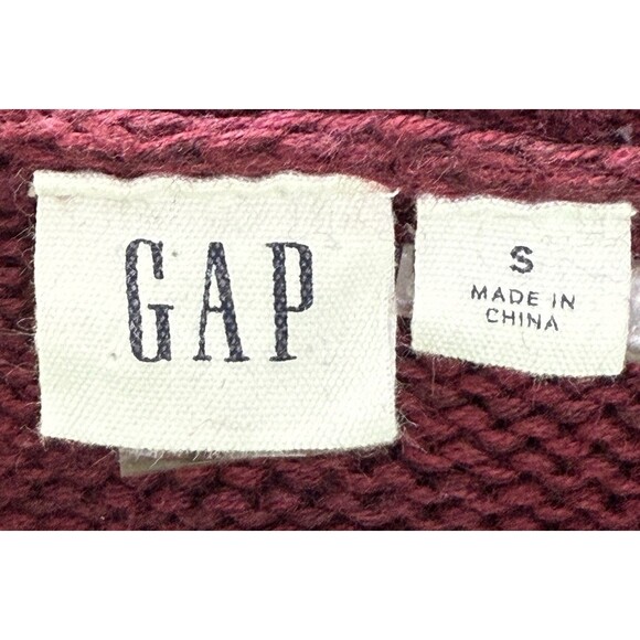 Gap Women's Burgundy Cable Knit Turtleneck Chunky Sweater Cozy Winter Cabin Sm - Picture 5 of 8